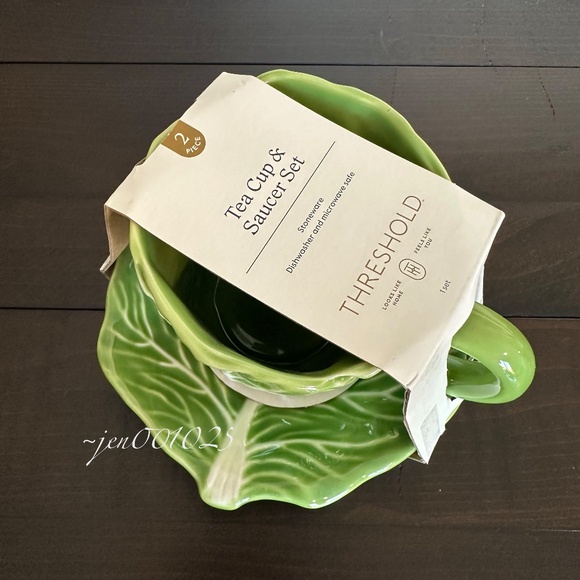Threshold 10oz Stoneware Cabbage Easter Tea Cup and Saucer Set - Picture 3 of 6